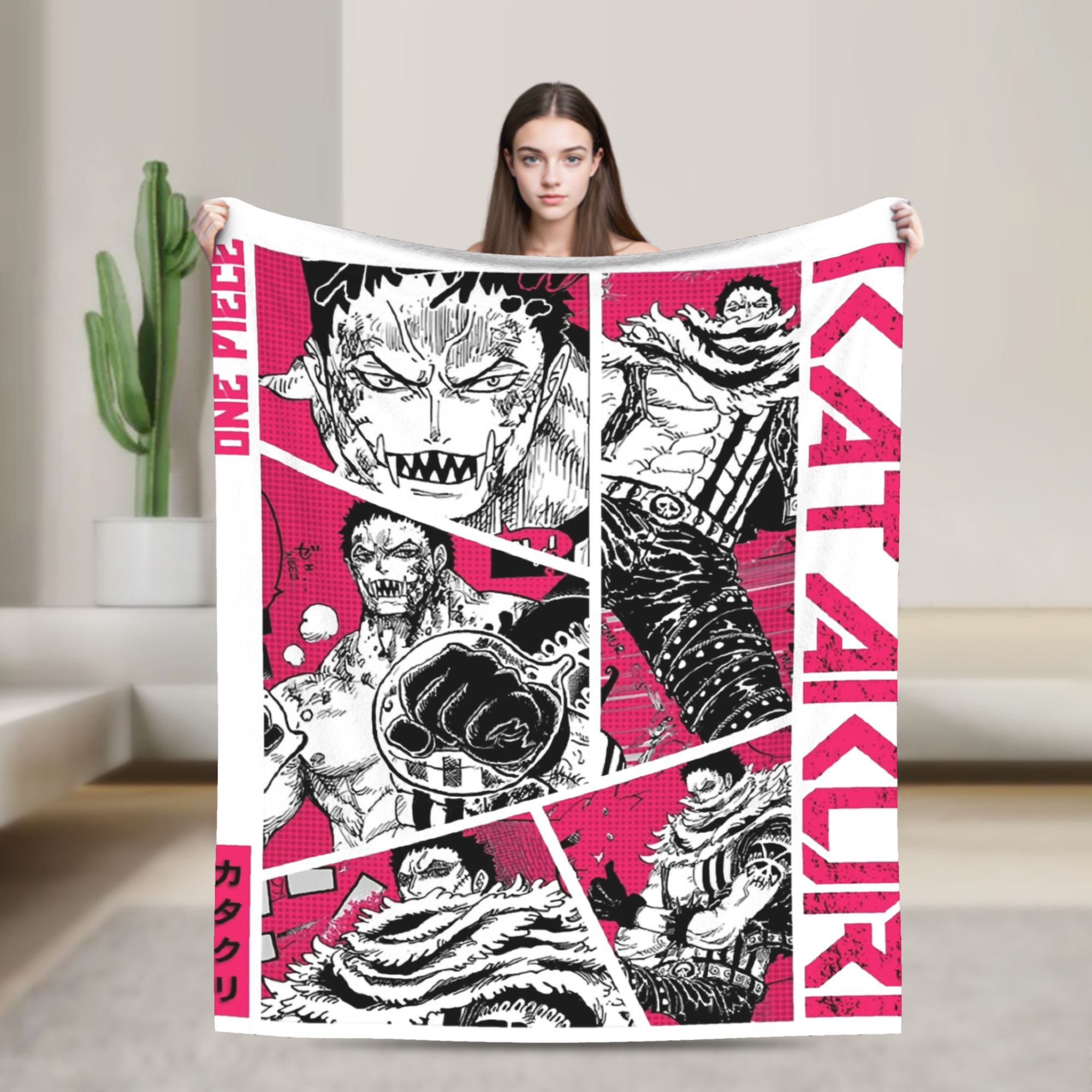 Bed Sheet Microfiber - Katakuri-Figur, Flanelldecken, Monkey D. Ruffy, tolle