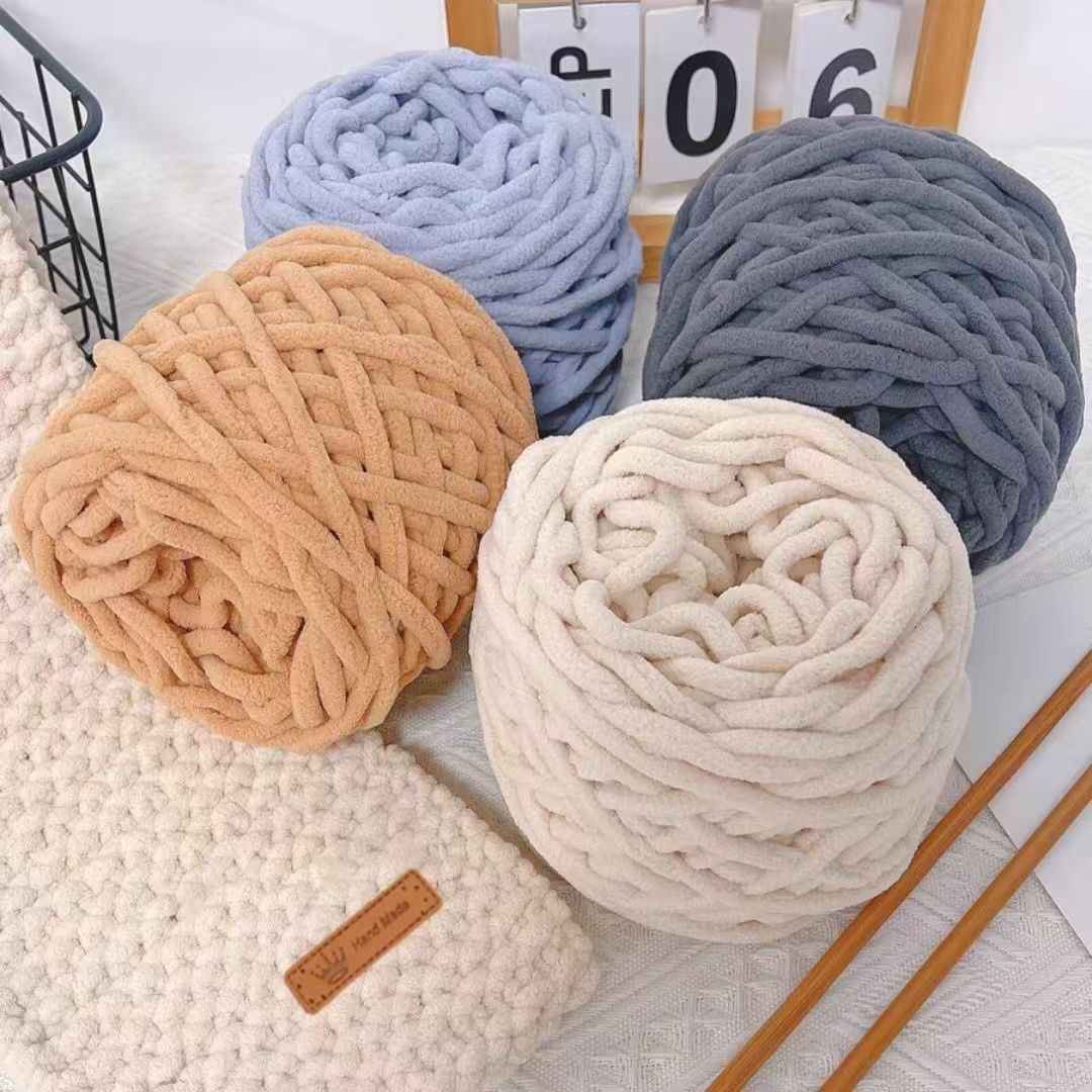 Wool Blanket Herringbone - 3 Stück 300g Chenille Strick garn