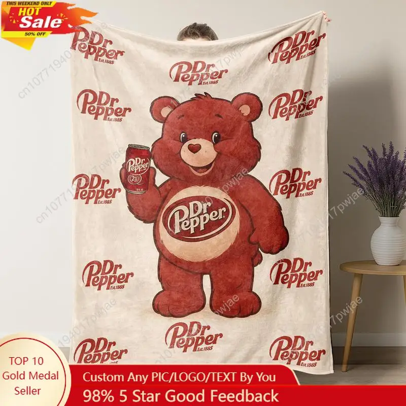 Home Textiles Throw - Dr. Pepper Bear Flanell-Überwurfdecke, weich, warm,