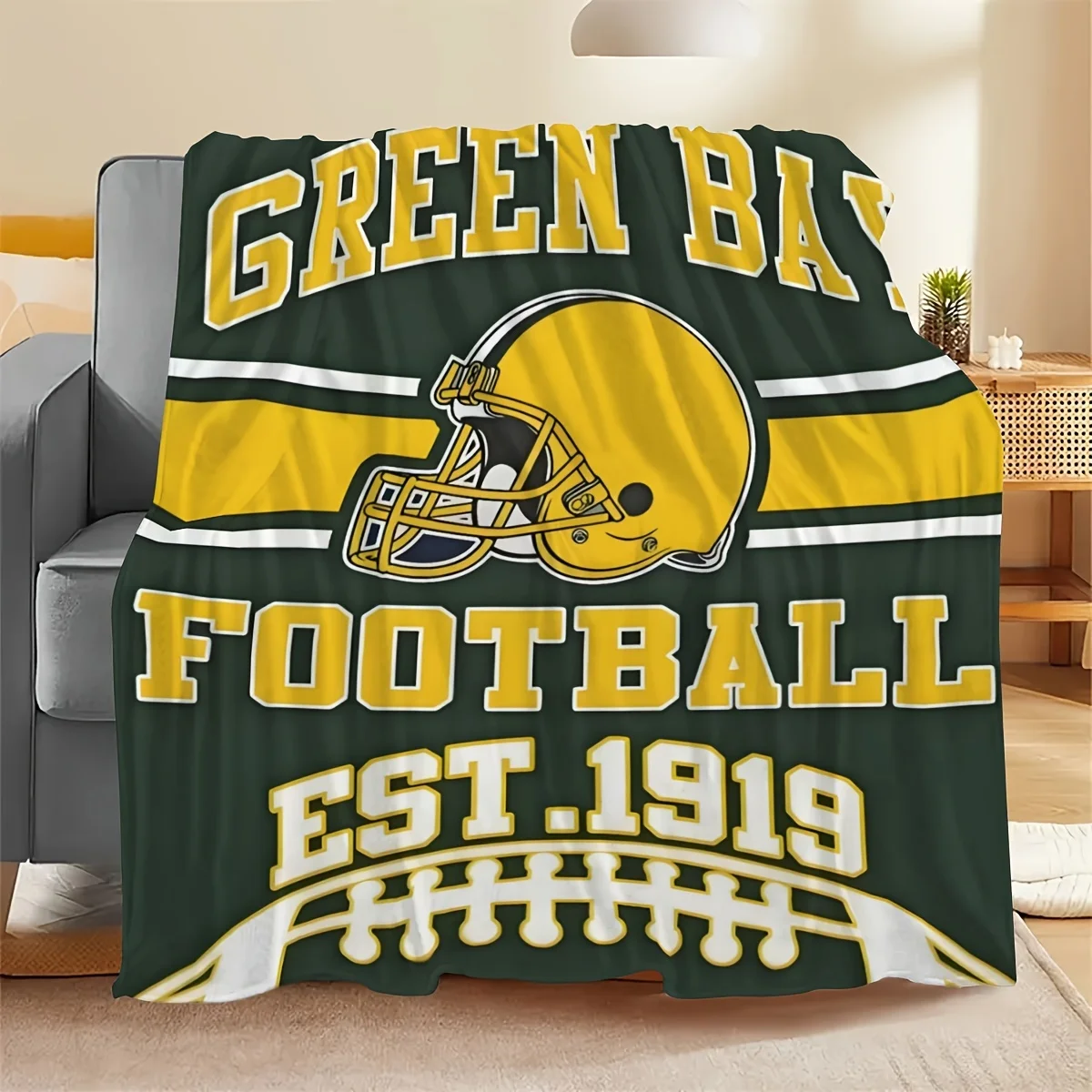 Home Textiles Throw - Weiche Fußballmannschaftsdecke, leichte Flanelldecke in Green