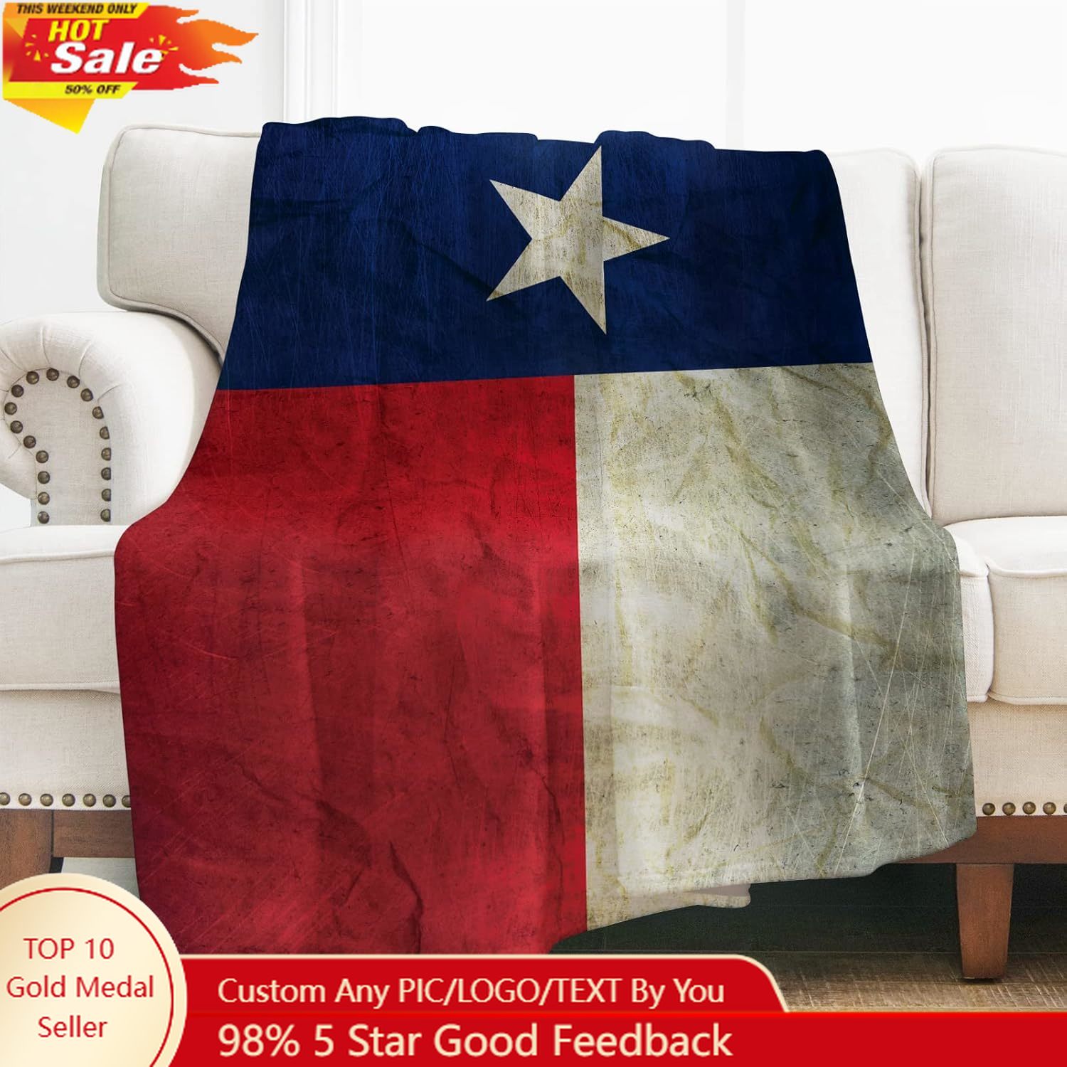 Überwurfdecke mit Texas-Flagge – Quality Home Textiles Bewertung und Preis