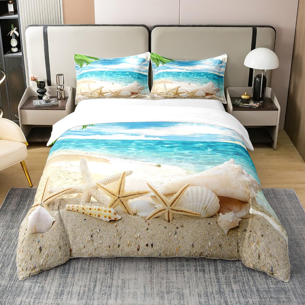 Stranddecke, Küstenbettbezüge, – Bed Sheet Microfiber Bewertung und Preis
