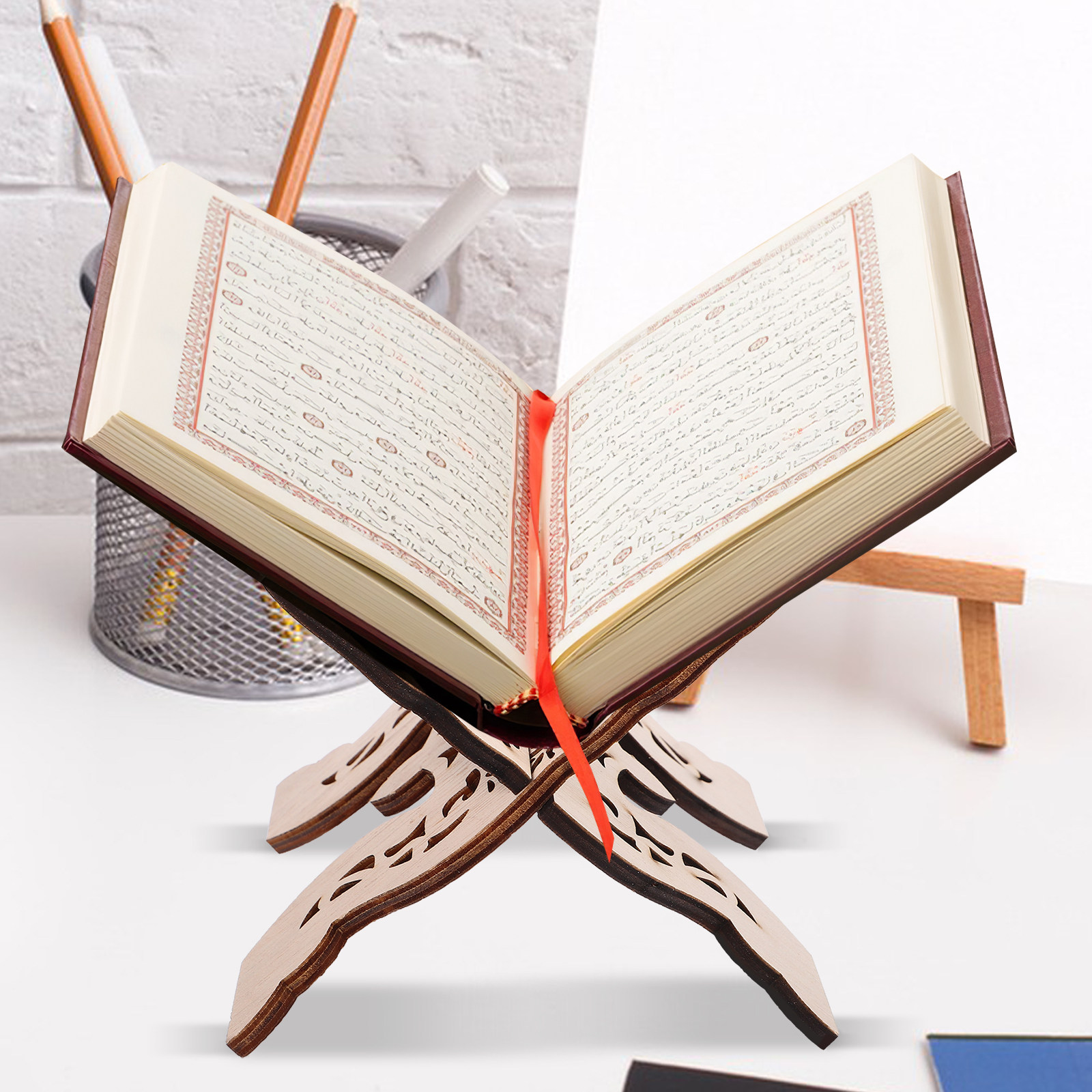 Hölzerner Tisch-Leseständer, B – Home Quran Bewertung und Preis