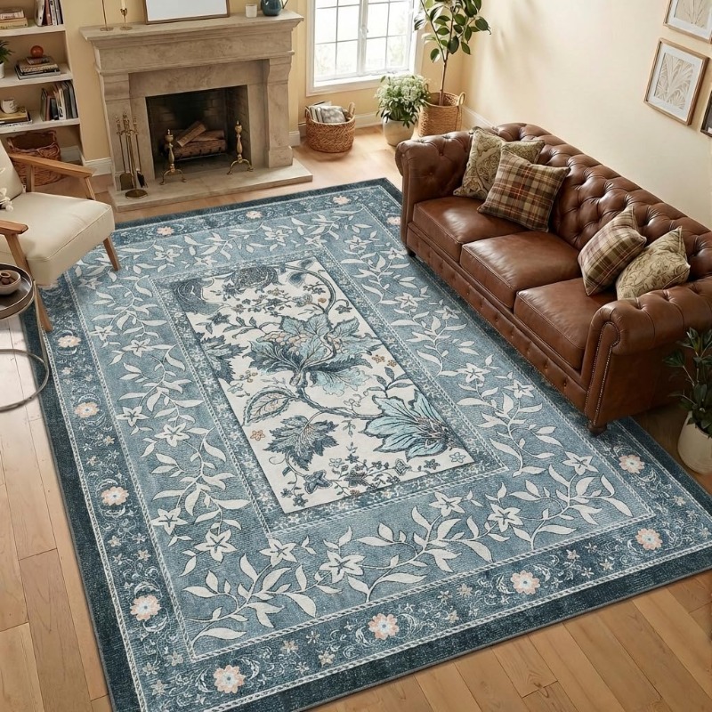 Retro-Teppich mit Pflanzenmust – Home Lines Textiles Bewertung und Preis
